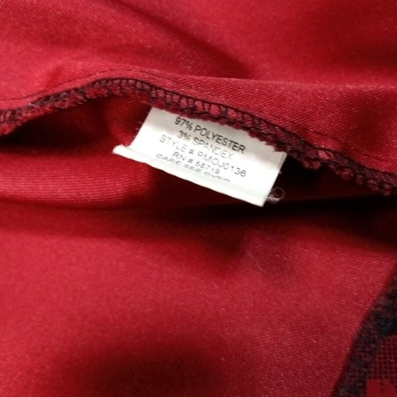 Notations Womens Jacket Red Petite Large Floral Zip Up Shoulder Pads Stretch PL - Picture 13 of 13